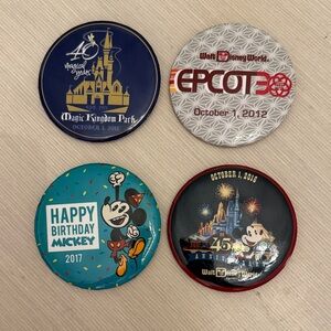 Walt Disney World Park Celebration Buttons Happy Birthday Anniversary 30 40 45th